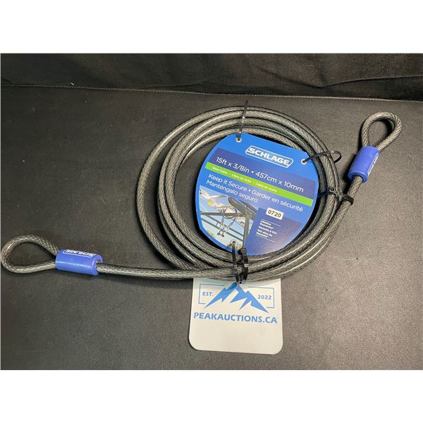 1 Schlage 15FT x 3/8in Steel Cable - New