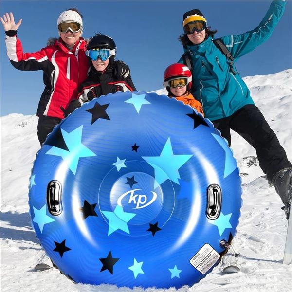 1 Kuptone Inflatable Heavy-Duty Snow Tube for Adults - 47" Size - Blue Star Design - Brand New!