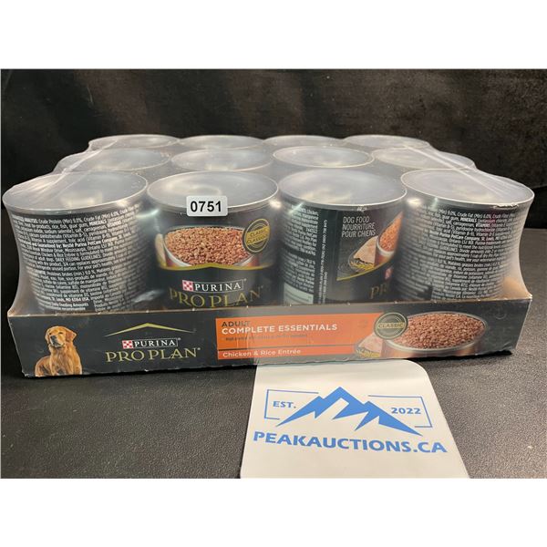 Case of 12 Cans of Purina Pro Plan Adult Complete Essentials Dog Food - Chicken & Rice; BB: AUG 2026