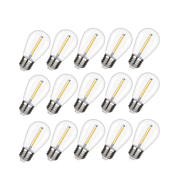 15 Pack of PC-S14 E26 Base LED Filament Bulbs - New