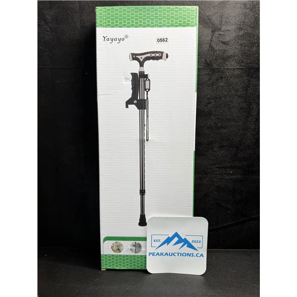 Adjustable Height Walking Cane with Support Grip - New