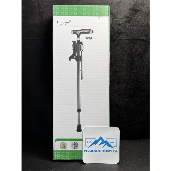 Adjustable Height Walking Cane with Support Grip - New