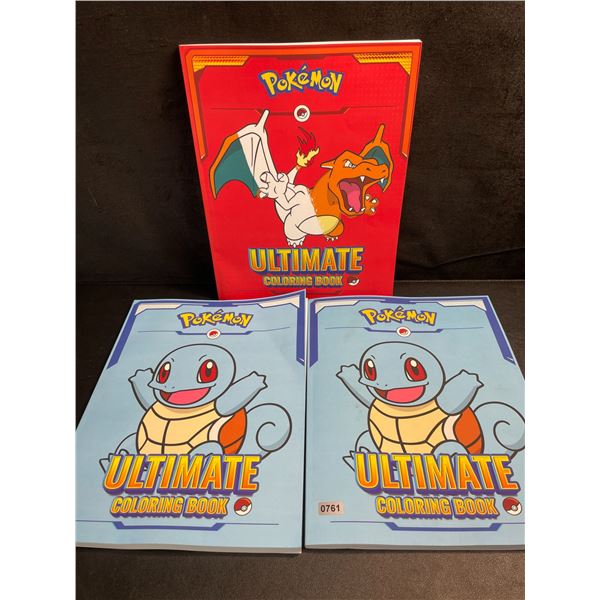 3 Pokemon Ultimate Coloring Books - (Charizard & Squirtle Design) - New