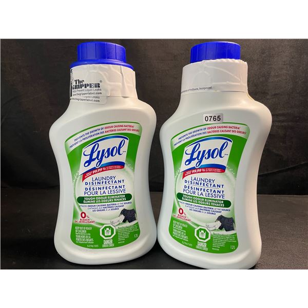 2 Lysol Laundry Disinfectant - Tough Odour Eliminator - 1.2L Each - New