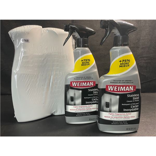 2 Double-Packs of Weiman Stainless Steel Cleaner & Polish - (4 x 651ml Spray Bottles Total) - New