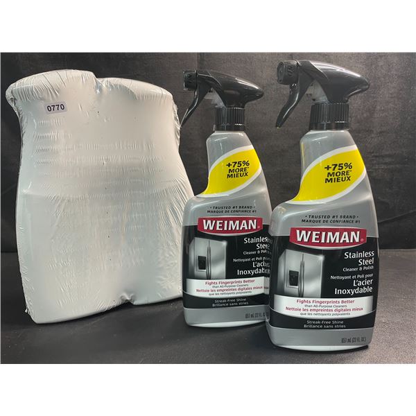 2 Double-Packs of Weiman Stainless Steel Cleaner & Polish - (4 x 651ml Spray Bottles Total) - New