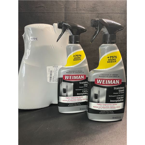 2 Double-Packs of Weiman Stainless Steel Cleaner & Polish - (4 x 651ml Spray Bottles Total) - New