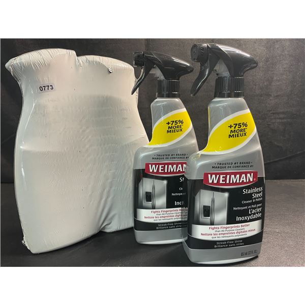 2 Double-Packs of Weiman Stainless Steel Cleaner & Polish - (4 x 651ml Spray Bottles Total) - New