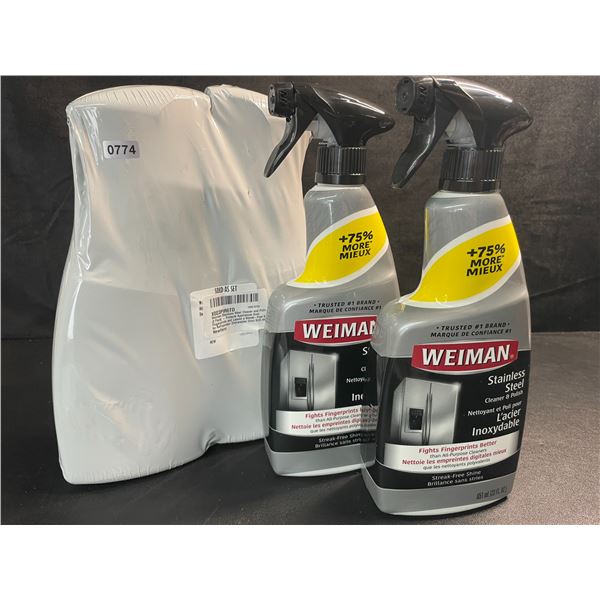 2 Double-Packs of Weiman Stainless Steel Cleaner & Polish - (4 x 651ml Spray Bottles Total) - New