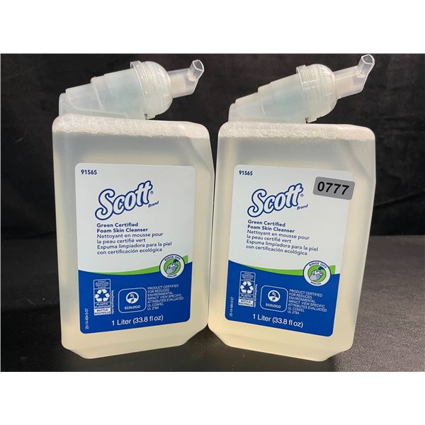 2 Scott Essential Green Certified Foam Skin Cleaners/Foam Hand Soap - 1 Liter Each - New