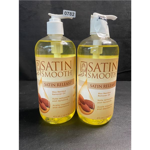 2 Satin Smooth Satin Release Wax Residue Remover Oil - 473ml Each - New