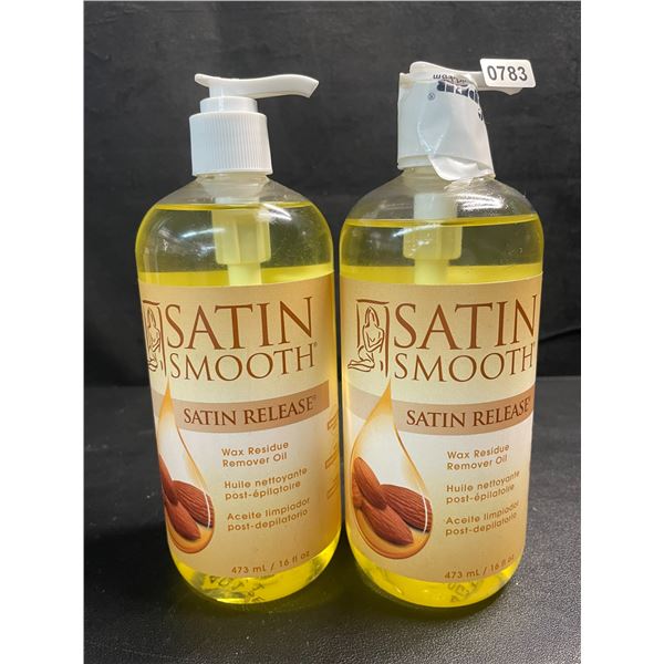 2 Satin Smooth Satin Release Wax Residue Remover Oil - 473ml Each - New