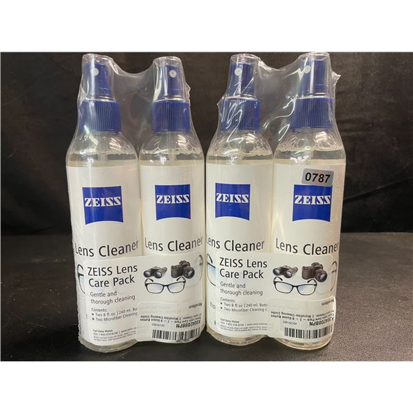 2 Zeiss Lens Care Packs - Each Includes 2x Lens Cleaner (240ml) & 2x Microfiber Cleaning Cloths; New