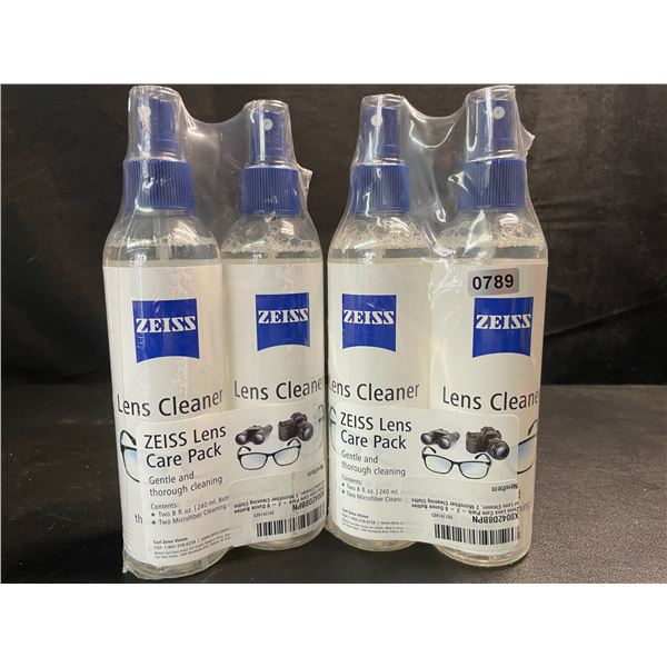 2 Zeiss Lens Care Packs - Each Includes 2x Lens Cleaner (240ml) & 2x Microfiber Cleaning Cloths; New
