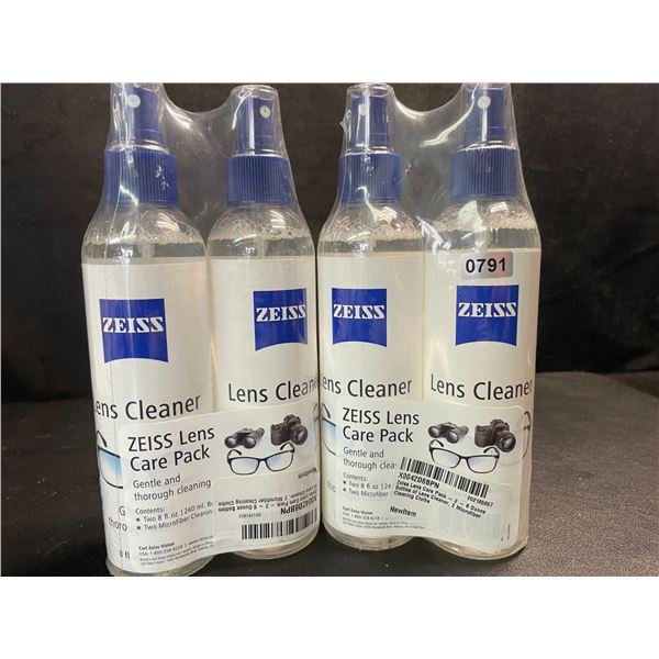 2 Zeiss Lens Care Packs - Each Includes 2x Lens Cleaner (240ml) & 2x Microfiber Cleaning Cloths; New