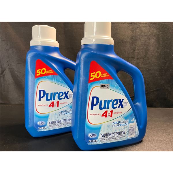 2 Jugs of Purex Cold Water Liquid Laundry Detergent - 2.03L (50 Loads) Each - New