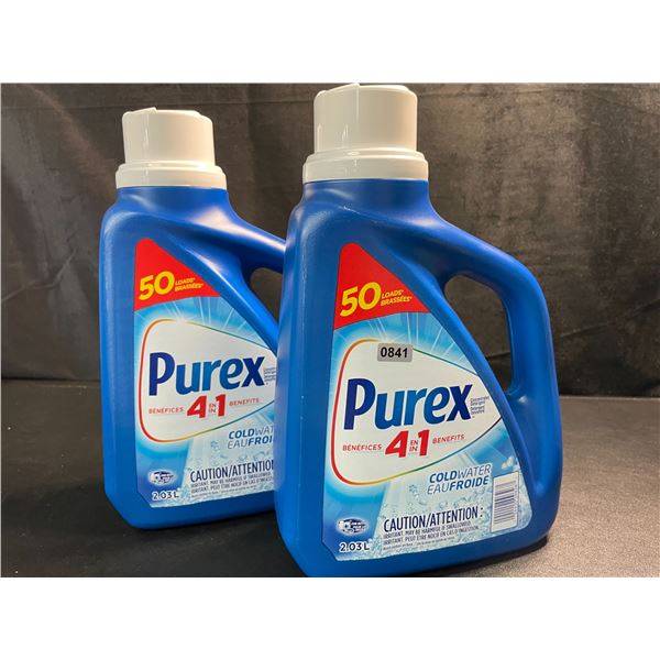 2 Jugs of Purex Cold Water Liquid Laundry Detergent - 2.03L (50 Loads) Each - New