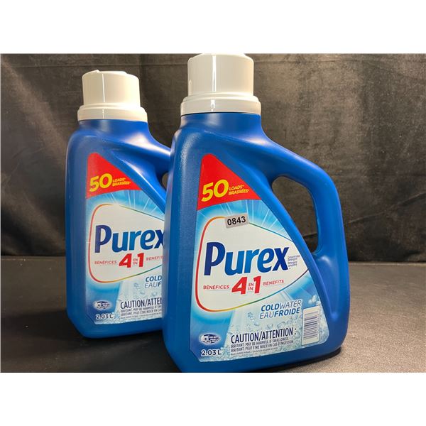 2 Jugs of Purex Cold Water Liquid Laundry Detergent - 2.03L (50 Loads) Each - New