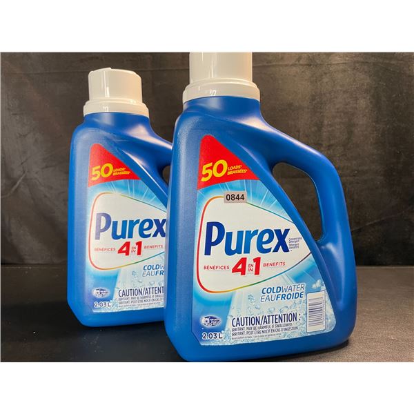 2 Jugs of Purex Cold Water Liquid Laundry Detergent - 2.03L (50 Loads) Each - New