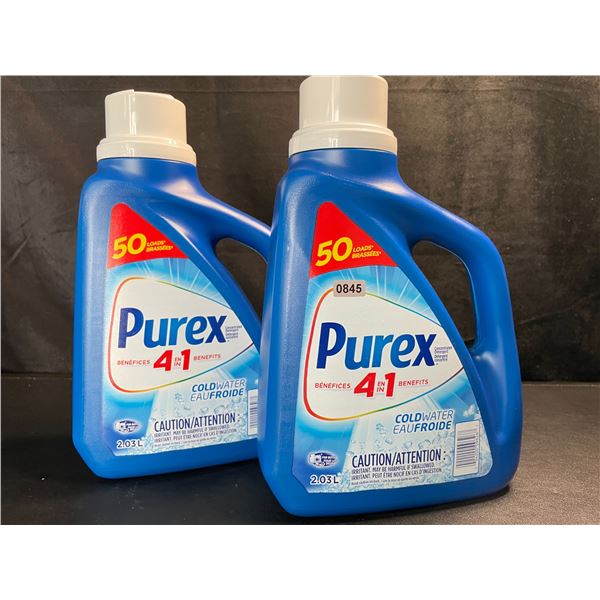 2 Jugs of Purex Cold Water Liquid Laundry Detergent - 2.03L (50 Loads) Each - New