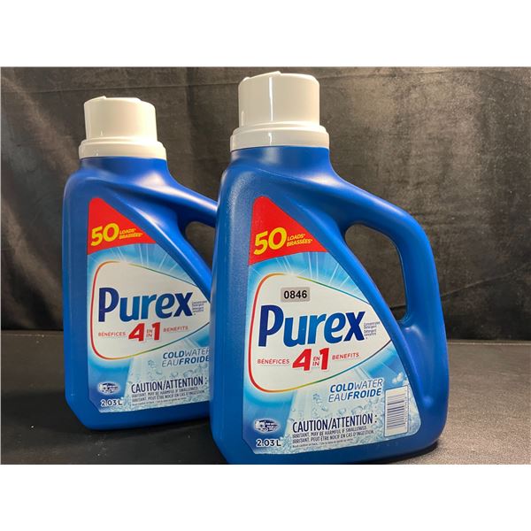 2 Jugs of Purex Cold Water Liquid Laundry Detergent - 2.03L (50 Loads) Each - New