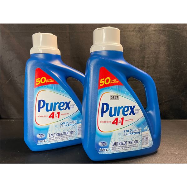 2 Jugs of Purex Cold Water Liquid Laundry Detergent - 2.03L (50 Loads) Each - New