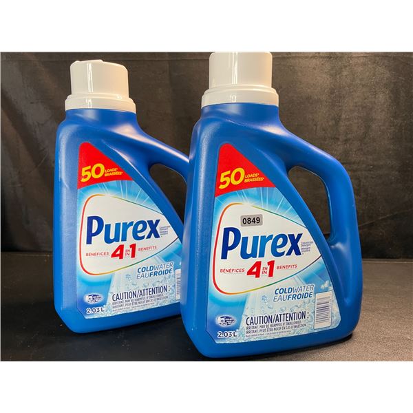 2 Jugs of Purex Cold Water Liquid Laundry Detergent - 2.03L (50 Loads) Each - New