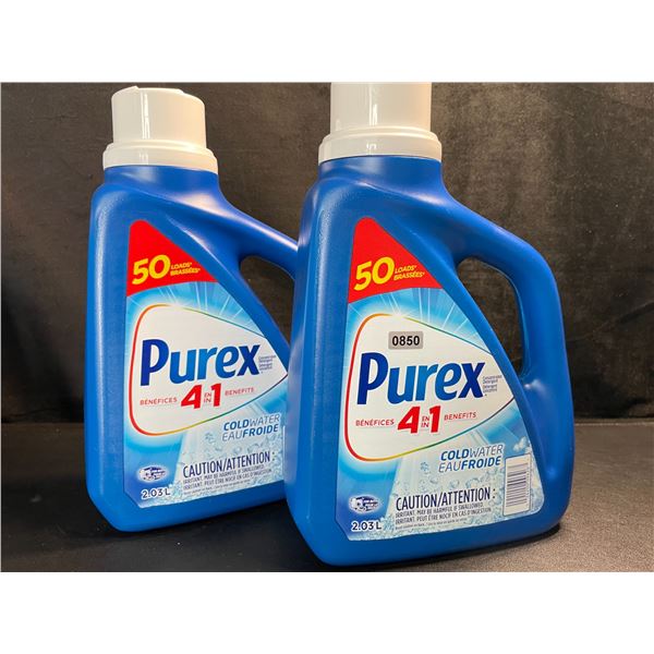 2 Jugs of Purex Cold Water Liquid Laundry Detergent - 2.03L (50 Loads) Each - New
