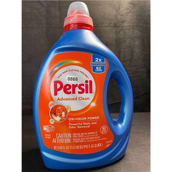 1 Bottle of Persil Advanced Clean Oxi+Odor Power Concentrated Liquid Laundry Detergent - 2.43L - New