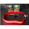 Image 2 : 2 Masbrill LED Light-Up Dog Collars/Safety Collars - Size Large - Red - Brand New