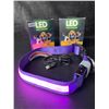 Image 2 : 2 Masbrill LED Light-Up Dog Collars/Safety Collars - Size Medium - Purple - Brand New