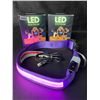 Image 2 : 2 Masbrill LED Light-Up Dog Collars/Safety Collars - Size Medium - Purple - Brand New
