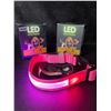 Image 2 : 2 Masbrill LED Light-Up Dog Collars/Safety Collars - Size Small - Pink - Brand New