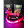 Image 2 : 2 Masbrill LED Light-Up Dog Collars/Safety Collars - Size Small - Pink - Brand New