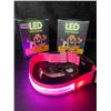 Image 2 : 2 Masbrill LED Light-Up Dog Collars/Safety Collars - Size Small - Pink - Brand New