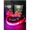 Image 2 : 2 Masbrill LED Light-Up Dog Collars/Safety Collars - Size Small - Pink - Brand New