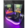 Image 2 : 2 Masbrill LED Light-Up Dog Collars/Safety Collars - Size Small - Purple - Brand New