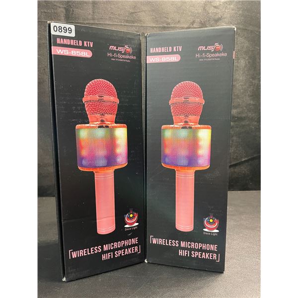 2 Handheld Wireless Microphones/Karaoke Microphones (Model: WS-858L) - Brand New!