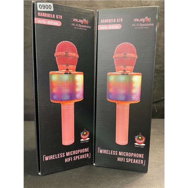 2 Handheld Wireless Microphones/Karaoke Microphones (Model: WS-858L) - Brand New!