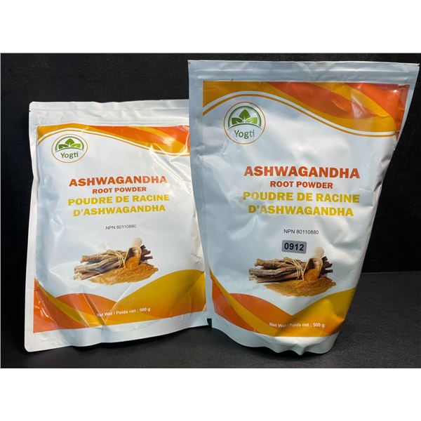 2 Bags of Yogti Ashwagandha Root Powder - 500G - New
