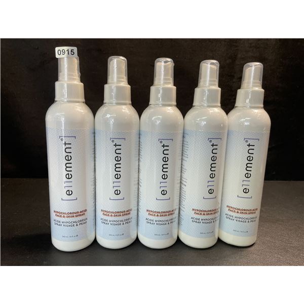5 Bottles of e11ement Hypochlorous Acid Face & Skin Spray - 240ml Each - New Sealed
