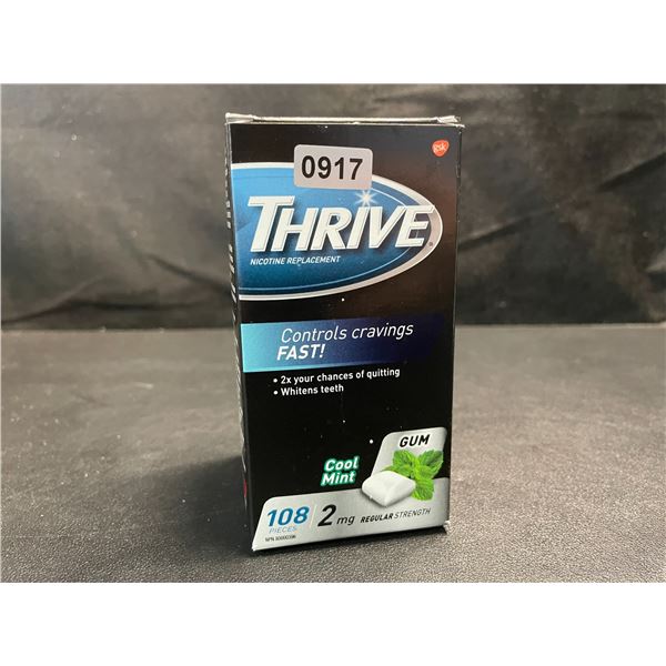 1 Box of Thrive Nicotine Replacement Gum; 2mg Regular Strength, Mint - 108 Count - (BB: 2026/11)