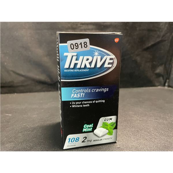 1 Box of Thrive Nicotine Replacement Gum; 2mg Regular Strength, Mint - 108 Count - (BB: 2026/11)