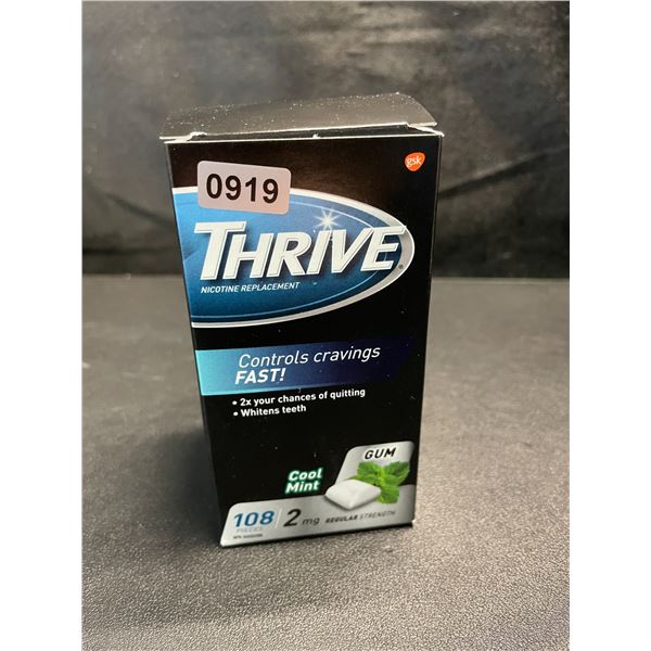 1 Box of Thrive Nicotine Replacement Gum; 2mg Regular Strength, Mint - 108 Count - (BB: 2026/11)