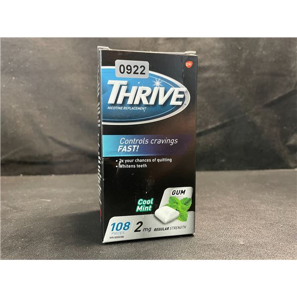 1 Box of Thrive Nicotine Replacement Gum; 2mg Regular Strength, Mint - 108 Count - (BB: 2026/11)