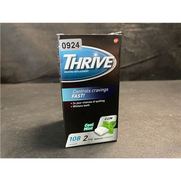 1 Box of Thrive Nicotine Replacement Gum; 2mg Regular Strength, Mint - 108 Count - (BB: 2026/11)