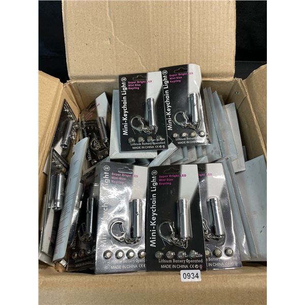 1 Box of Mini-Keychain LED Flashlights - Approx. 40+ Pieces - New