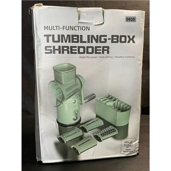 1 Multi-Function Tumbling-Box Shredder/Manual Rotary Cheese Grater with Handle for Kitchen - Dmg Box