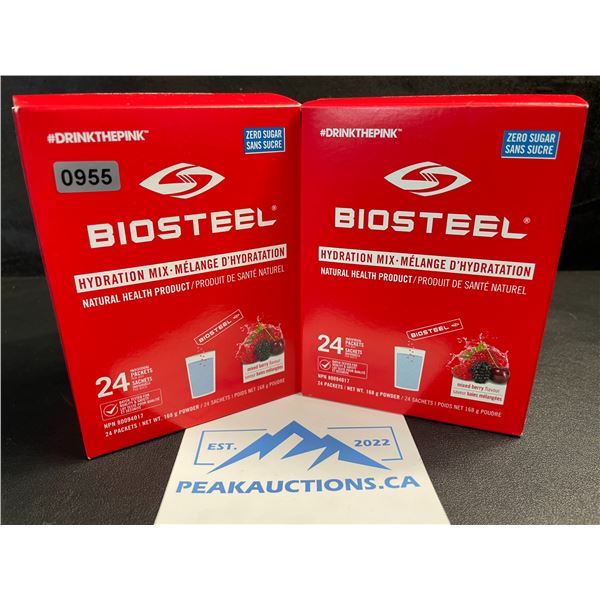 2 BioSteel Hydration Mix - 24 Packets Per Box - 168g - New (BB: Feb 2025)
