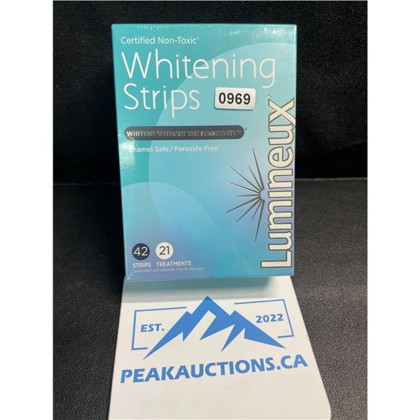 1 Box of Lumineux Teeth Whitening Strips; 21 Treatments - Enamel Safe for Whiter Teeth - New Sealed
